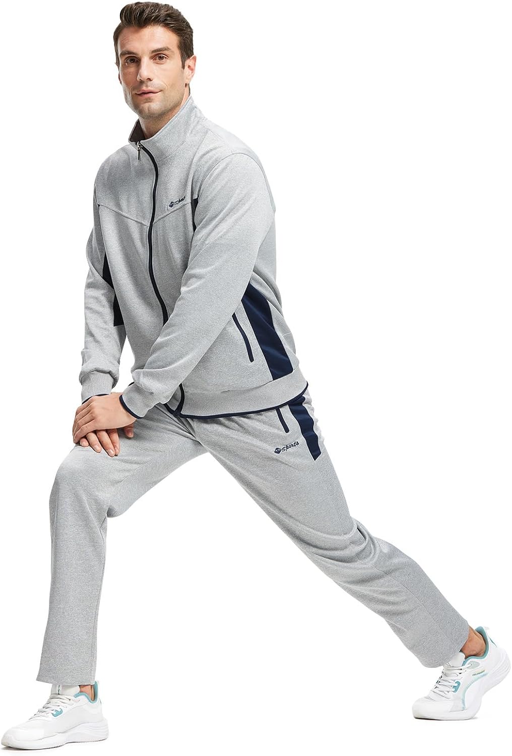Men's Athletic Tracksuits - Casual 2-Piece Full Zip Sweatsuits for Jogging and Warm-Up